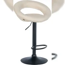 CLP Barhocker Olinda Stoff 1er höhenverstellbar drehbar creme/schwarz
