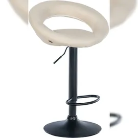 CLP Barhocker Olinda Stoff 1er höhenverstellbar drehbar creme/schwarz