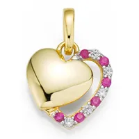 FIRETTI Kettenanhänger Schmuck Geschenk Gold 333 Halsschmuck Anhänger für Halskette Herz rosa
