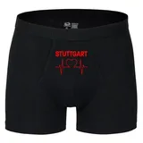 multifanshop Boxershorts Stuttgart - Herzschlag schwarz/rot M 2er Pack