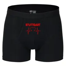 multifanshop Boxershorts Stuttgart - Herzschlag schwarz/rot M 2er Pack