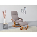 Home Affaire Relaxsessel »Paris TV-Sessel, Sessel mit Hocker, Wohnzimmer, Schlaffunktion manuell«, (Set, 2 St., bestehend aus Sessel und Hocker), verstellbar, Microfaser, NaturLEDER, Webstoff, Sitzhöhe 46 cm grau