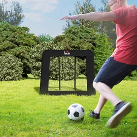 Homcom Fußballtor Schwarz 128 x 118 x 108-120 cm