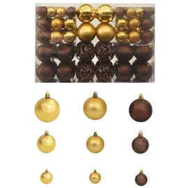 vidaXL 100-tlg. Weihnachtskugel-Set 3/4/6 cm Braun/Bronze/Golden