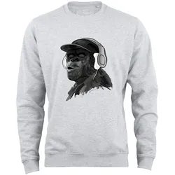Cotton Prime® Sweatshirt Affe Monkey mit DJ-Kopfhörer