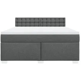 vidaXL Boxspringbett 180 x 200 cm Dunkelgrau