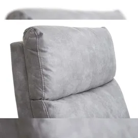 Mendler Fernsehsessel HWC-F76, Relaxsessel Sessel Liegesessel, Liegefunktion verstellbar Stoff/Textil ~ vintage hellgrau