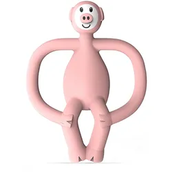 Matchstick Monkey Beißring / Zahnungshilfe für wundes Zahnfleisch verschiedene Tiermotive 1 St rosa
