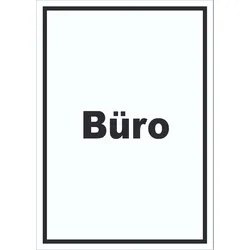 Büro Schild mit Text Office Bureau hochkant A1 (594x841mm)