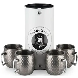 Buddy ́s Bar Moscow Mule Becher 0,5 l Silber 4 St.
