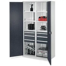 Kappes Schwerlastschrank Stahl 1.950 x 1.000 x 600 mm lichtgrau/anthrazitgrau 6 Böden 6 Schubladen
