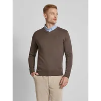 Tom Tailor Regular Fit Strickpullover mit V-Ausschnitt, Mittelbraun, XXL