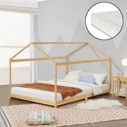 Kinderbett Vindafjord 140x200cm Bambus mit Matratze