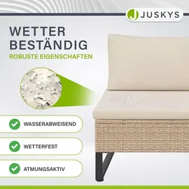 Juskys Polyrattan Lounge Santorini - Outdoor Sitzecke mit Beistelltisch & Auflagenbox - Creme