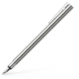 Faber-Castell 342002 - Füller Neo Slim Edelstahl, Federbreite EF, silber glänzend