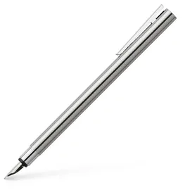 Faber-Castell 342002 - Füller Neo Slim Edelstahl, Federbreite EF, silber glänzend