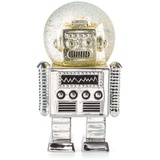 DONKEY Products Summerglobe The Robot Glitzerkugel in der Farbe Silber aus Polyresin, 13,5 cm,