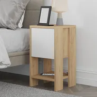 Decortie Houseland Ema Nachttisch Saphir Eiche/Weiß - Weiß