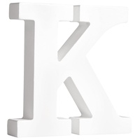 Rayher MDF-Buchstabe K, weiß, 10,9 x 11 cm, Stärke 2 cm, 3D-Buchstaben Holz, Holz-Buchstaben FSC zertifiziert, 64550102