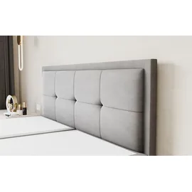Fun Möbel Boxspringbett Schlafzimmerbett DEGNA 180x200cm Stoff Gerra Grau / Speed - Grau