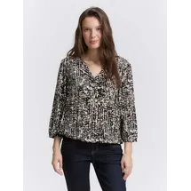 Tom Tailor Bluse mit All-Over Print Blau XS