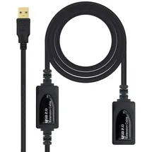 NANOCABLE USB 2.0 10 m Schwarz