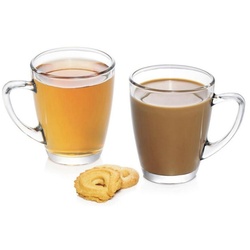 BURI Tasse 24x Teegläser 2er 250ml Klar Kaffeebecher Tassen Trink Pott Geschirr H, Kunststoff