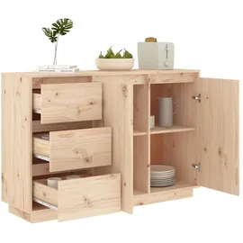 vidaXL Sideboard 111x34x75 cm Massivholz Kiefer