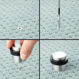 SOTech Türstopper STOPPER 36 mm H 32 mm Edelstahl SS201 gebürstet) Bodenmontage Selbstklebend Stockschraube