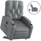 vidaXL Relaxsessel mit Aufstehhilfe Kunstleder 142 x 75 x 100 cm Grau elektrisch