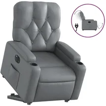 vidaXL Relaxsessel mit Aufstehhilfe Kunstleder 142 x 75 x 100 cm Grau elektrisch