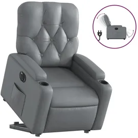 vidaXL Relaxsessel mit Aufstehhilfe Kunstleder 142 x 75 x 100 cm Grau elektrisch
