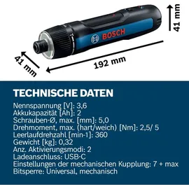 Bosch Professional GO 3 inkl. Akku 2.0Ah + Zubehör (06019H2201)