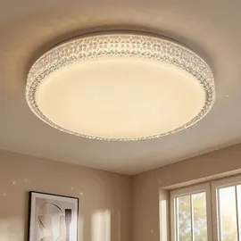 GLOBO Kristallleuchte 1x LED 22,0 W rund Metall klar weiß opal
