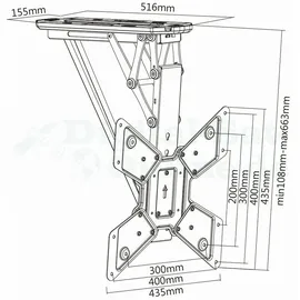 My Wall HL 40 ML TV-Deckenhalterung Motorisiert, neigbar, mit Fernbedienung