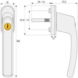 ABUS Fenstergriff abschließbar FG210 W B/SB