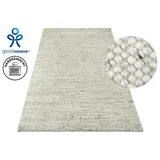 OTTO home Wollteppich Wolly, Wolle, rechteckig, Höhe: 14 mm, handgewebt, Handweb Teppiche, Wohnzimmer, Schlafzimmer, Esszimmer grau rechteckig | 300 cm x 400 cm x 14 mm