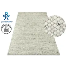 OTTO home Wollteppich Wolly, Wolle, rechteckig, Höhe: 14 mm, handgewebt, Handweb Teppiche, Wohnzimmer, Schlafzimmer, Esszimmer grau rechteckig | 300 cm x 400 cm x 14 mm