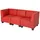 Mendler Modular 3-Sitzer Sofa Couch Lyon, Kunstleder ~ rot, hohe Armlehnen