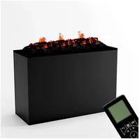 Kaminlicht Elektrokamin Rilke Wasserdampf Kamin, Elektrischer Kamin, Wasserdampfkamin mit 3D Feuer und Knisterfunktion schwarz