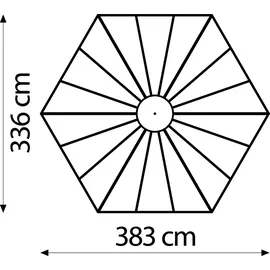 Vitavia Hera 9000 Alu schwarz ESG 3 mm/Dach HKP 6 mm 9 m2 inkl. Fundament