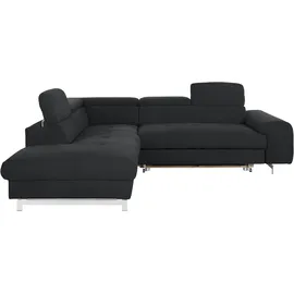 Cotta Ecksofa COTTA Kunstleder 3-Sitzer Schwarz