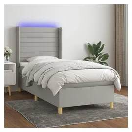 vidaXL Boxspringbett 100 x 200 cm Hellgrau
