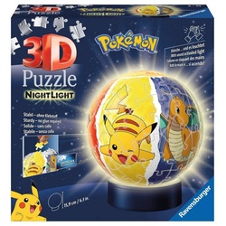 Ravensburger Puzzle 72 Teile Ravensburger 3D Puzzle Ball Nachtlicht Pokémon 11547, 72 Puzzleteile