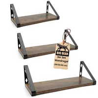 BigDean Wandregal 3er Set 30 x 35 x 40 cm Braun