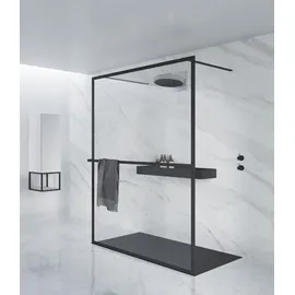 Riho Lucid GD401 Walk-in-Dusche für Duschfläche 90cm - schwarz