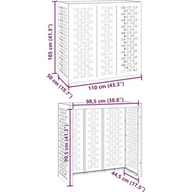vidaXL Klimaanlagenabdeckung 110 x 50 x 105 cm Edelstahl