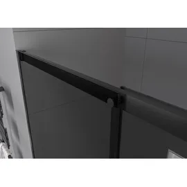 Bernstein Nischendusche mit Schiebetür Soft-Close DX906 flex 110 cm Schwarz matt 8 mm Nano graues Glas