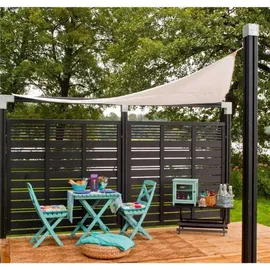 Plus Sichtschutzelement Silence 176 x 170 cm schwarz