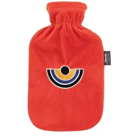 Fashy Wärmflasche mit Flauschbezug und Stickerei Halbkreis orange 2 L